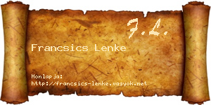 Francsics Lenke névjegykártya