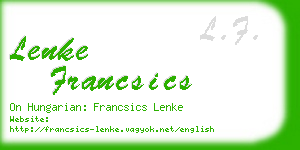 lenke francsics business card
